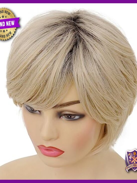 Human Hair Synthetic Blend Wig HD Lace Glueless Bob Deep Wave Natural Look main image 4